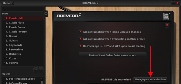 breverb 2 click manage your authorizations