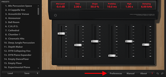 breverb 2 click preferences