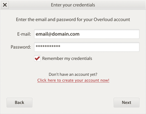 enter your credentials