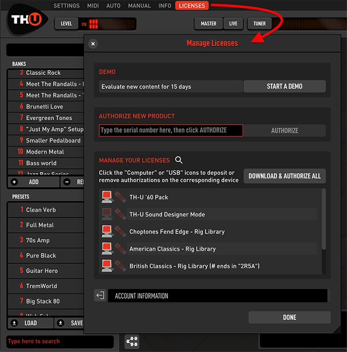 TH-U Click licenses